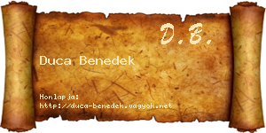 Duca Benedek névjegykártya
