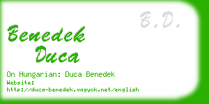 benedek duca business card